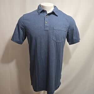 NWT prAna Polo Shirt Men Size Small Tall Color Denim Heather Organic Cotton
